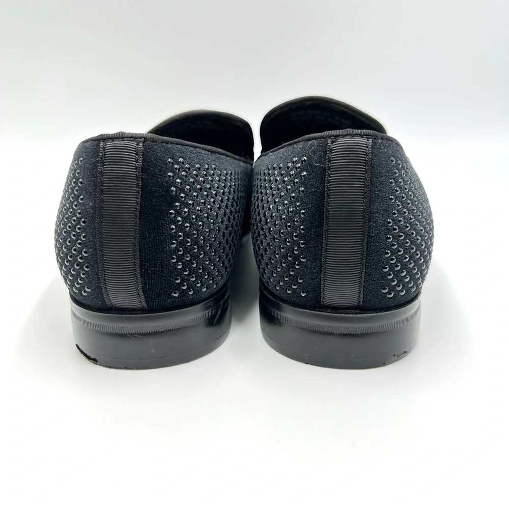 Stacy Adams Mens Size 9.5 Swagger Black Studded Slip On‎ Loafers Shoes